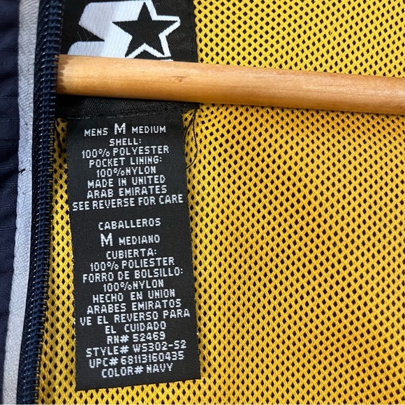 Vintage Starter Men’s 2/4 Zip Windbreaker Hoodie Jacket Blue M NWT - Picture 10 of 13